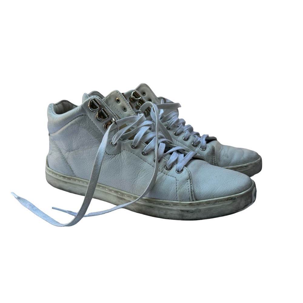 rag & bone White Leather High-Top Sneakers